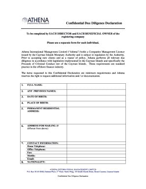 Due Diligence Declaration Fill Online Printable Fillable Blank