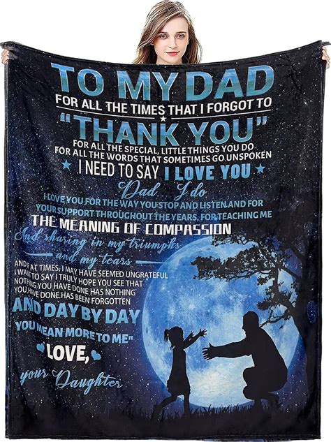 Jxnuo Fathers Day Dad Gifts Flannel Throw To My Dad Blanket Birthday