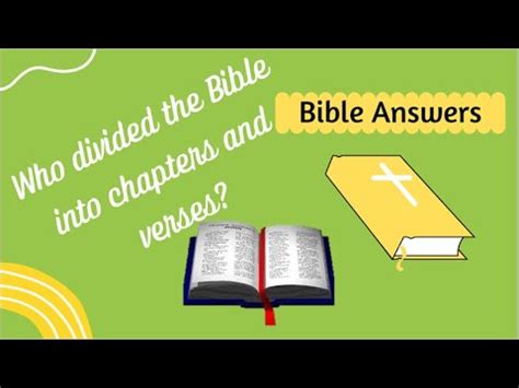 Who Divided The Bible Into Chapters And Verses YouTube