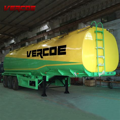 3 Axles 45000 Liters Carbon Steel Oil Fuel Tank Semi Trailer China