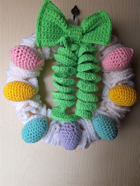 Crochet Easter Wreath Crochet Easter Eggs 12 New Etsy