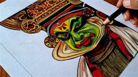 Kathakali Face Pencil Drawing