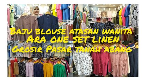 Baju Blouse Atasan Wanita Ara One Set Linen Terbaru Grosir Pasar