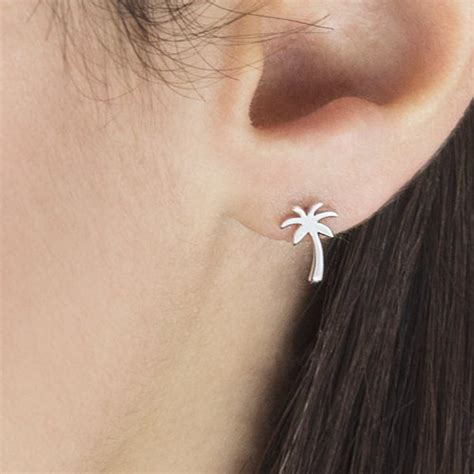 Palm Stud Earrings Etsy