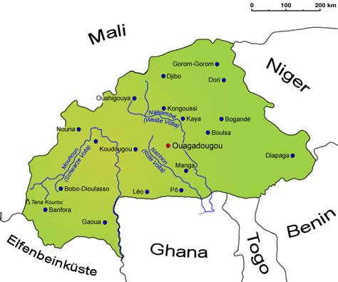 Burkina Faso Geografie Landkarte Länder Burkina Faso Goruma