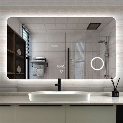 800x600 Illuminated Led Bathroom Mirror With Demister Pad Ip44 Rated Rectangular Backlit Wall