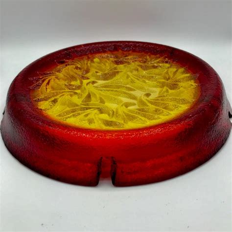 1960s Blenko Amberina Cigar Ashtray Chairish