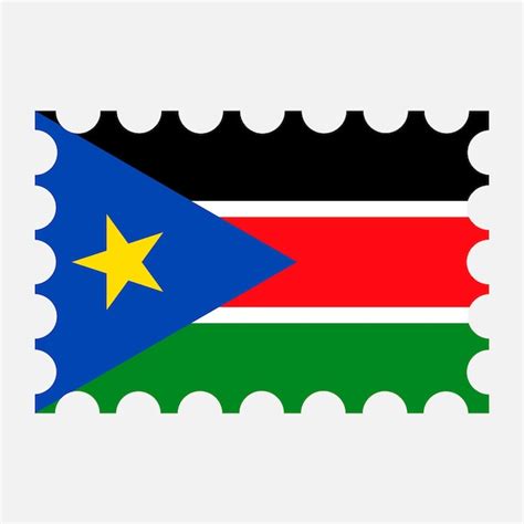 Premium Vector Postage Stamp With South Sudan Flag Vector Illustration