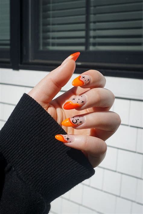 Manicure Of The Month Neon Orange Halloween Nails Living After