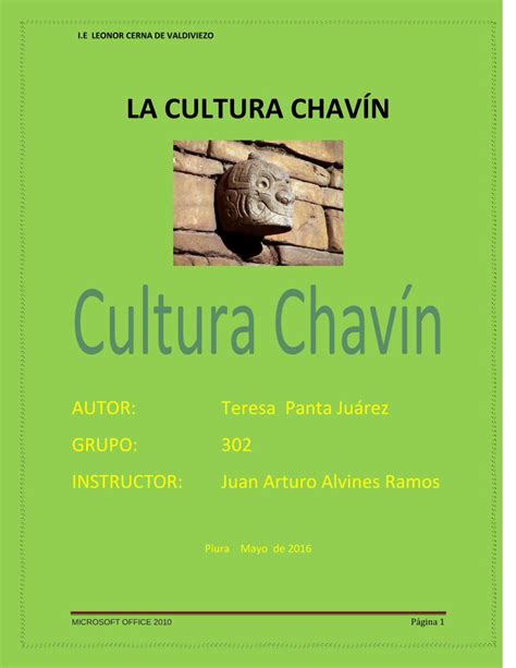 PDF LA CULTURA CHAVÍN PDF fileLa cultura Chavín se extendió por