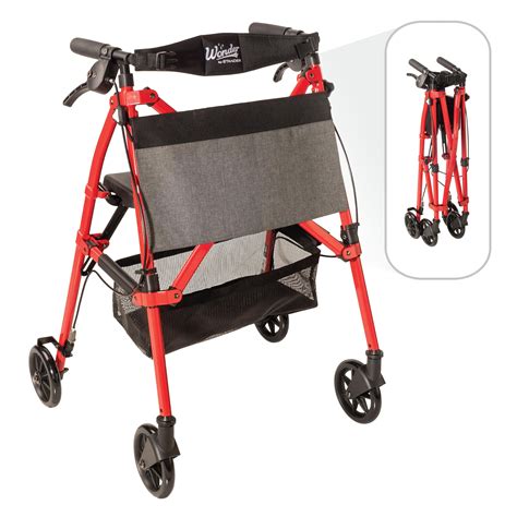 Stander Wonder Rollator Plus Lightweight Folding Walker For Seniors