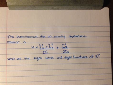 The Hamiltonian For An Axially Symmetric Rotator Is H Chegg