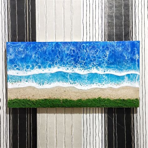 Jual Hiasan Dinding Resin Wall Art D Beach Waves Resin Lukisan