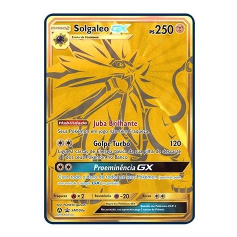 Carta Pokémon Solgaleo Gx Sm104a Sm Promo Dourada Original em Promoção