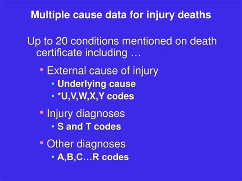 Ppt Multiple Cause Of Injury Deaths Presented Using The Icd 10 Injury