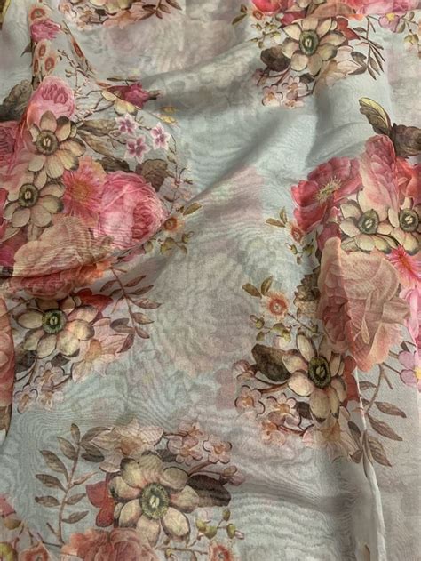 Digital Floral Printed Organza Fabric Organza Fabric Floral Prints