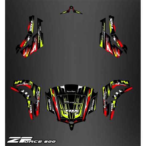 Kit D Coration Red Yellow Edition Full Idgrafix Cf Moto Zforce