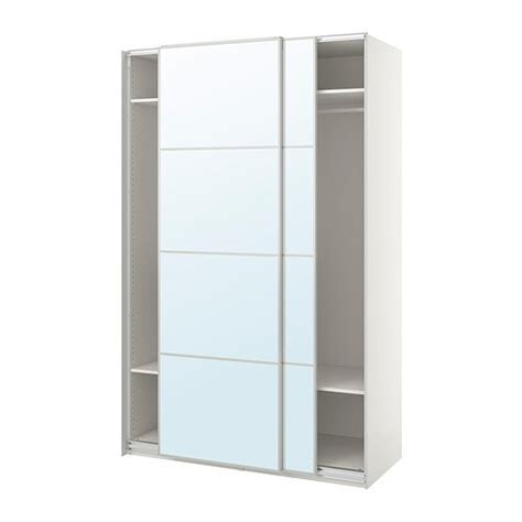 PAX ÅHEIM wardrobe combination white mirror glass 093 961 72 IKEA