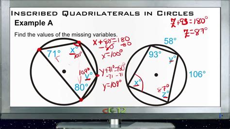 Inscribed Angle Quadrilateral Calculator