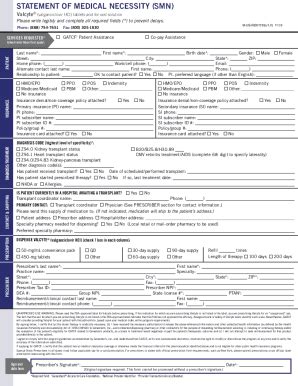 Fillable Online Statement Of Medical Necessity SMN Genentech Fax