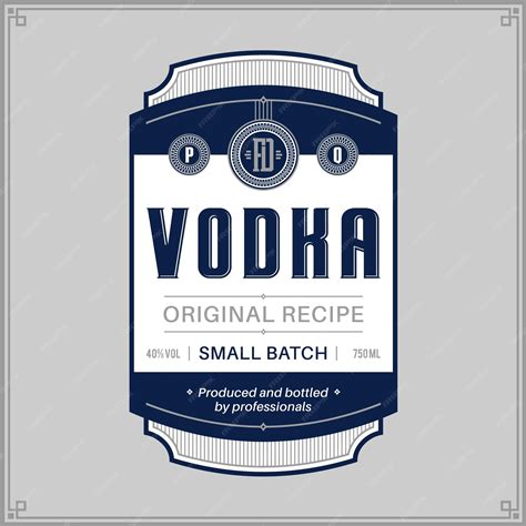 premium vector vector vodka label template