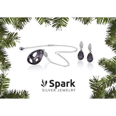 Zilveren Sieraden Set Radiolarian Met Swarovski Spark Jewelry