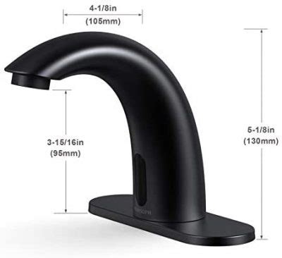 PRIMSOPH Black Automatic Motion Sensor Touchless Bathroom Sink Faucet