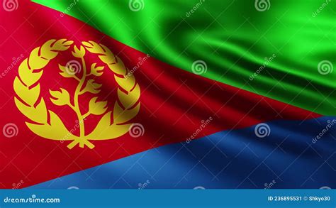 Gran Bandera De Eritrea Fondo De Pantalla Completa Revoloteando En El