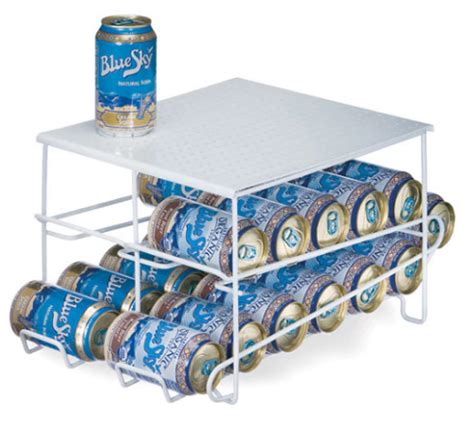 Organized Living Soda-Can Dispenser Storage Rack, White - Racks & Holders