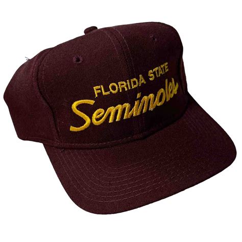 Vtg Florida State Seminoles Fsu Snapback Hat Sports Specialties Script