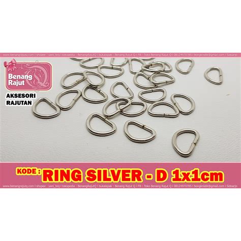 Jual RING D SILVER 1x1cm AKSESORIS TAS Per 6 Bh Shopee Indonesia