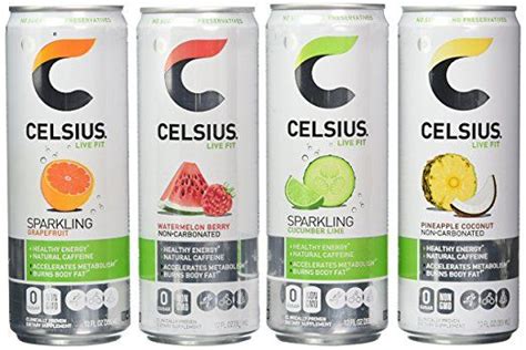 Celsius Live Fit Natural Fitness And Energy Drink 1212oz Cans Variety