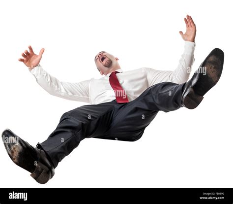 Man Falling Down Isolated On White Stock Photo Alamy