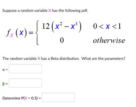 Solved Suppose A Random Variable X Has The Following Pdf Chegg