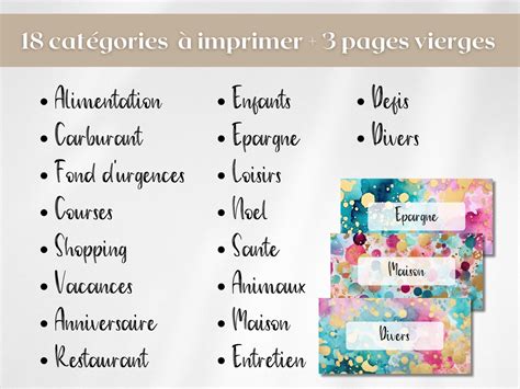 Pages De Garde Enveloppes Budget Zip Classeur A Tiquettes