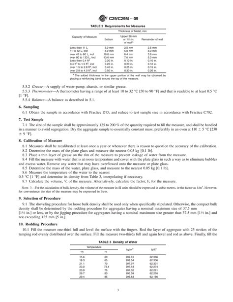 ASTM C29 C29M 09 Standard Test Method For Bulk Density Unit Weight