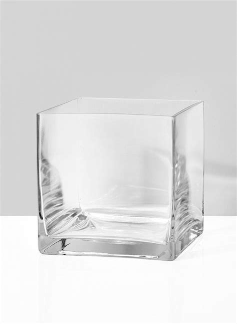 5 34in Clear Glass Cube Vase Glass Cube Square Vase Square Glass Vase