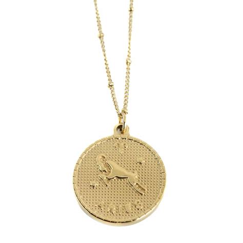 Metal Horoscope Pendant Aries Gold Colored Mm Zenvol Europe