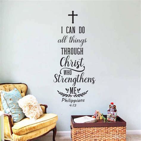 Bible Verse Wall Art Decal Sticker Christian Scripture Wall Decals For Living Room Removable