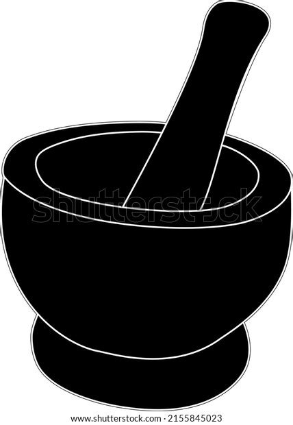 Pestle Mortar Isolated Vector Illustration Hand เวกเตอร์สต็อก ปลอดค่า