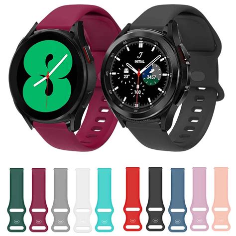 Pulseira De Silicone De 20mm Para Samsung Galaxy Watch 4 Clássico 42mm