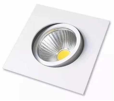 Luminária Spot LED COB de Embutir 7w Branco Quente 3000k Quadrado