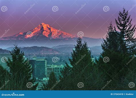 Mount Hood At Sunset Stock Photo Image Of Clouds Mount 37043418