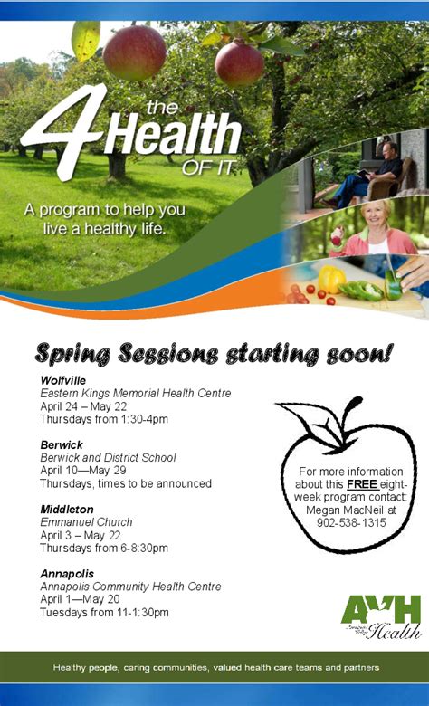 4 The Health Of It At Annapolis Community Health Centre Annapolis Royal April 15 2014 11am