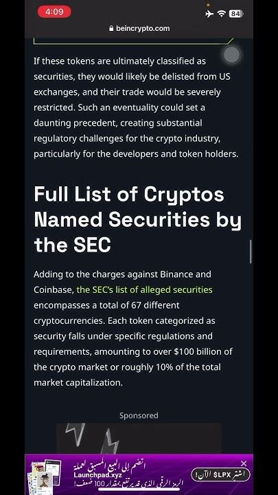 Full List Of Cryptos Named Securities In Sec Lawsuits Against Binance And Coinbase Youtube