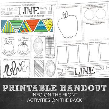 Line Elements Of Art Printable Worksheet Elementary Middle High