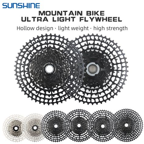 SUNSHINE 초경량 산악 자전거 카세트 MTB K7 46T 50T 52T 11 12 속도 HG 시마노 호환 가능