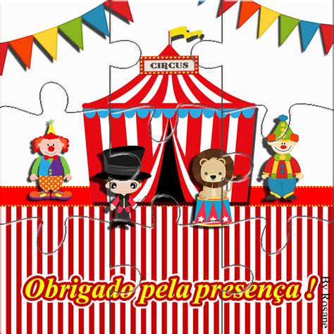 Kit De Personalizados Tema Circo Para Imprimir Convites Digitais