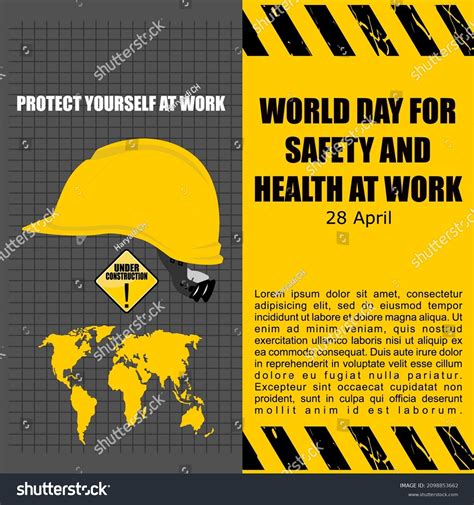 World Day Safety Health Work Poster Stock Vector Royalty Free