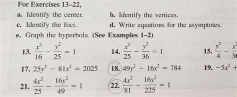 Solved A Identify The Center B Identify The Vertices